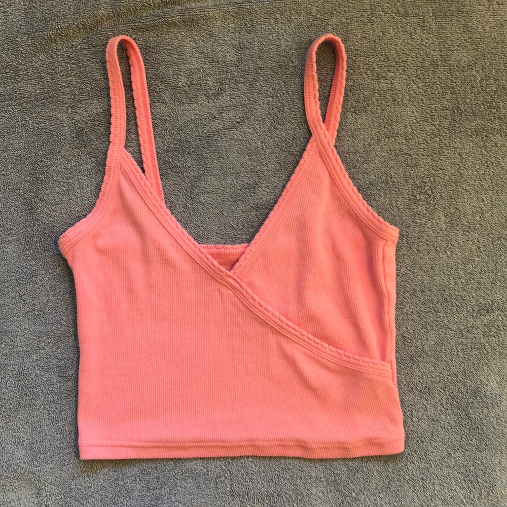 Pink scalloped edge tank top from PacSun